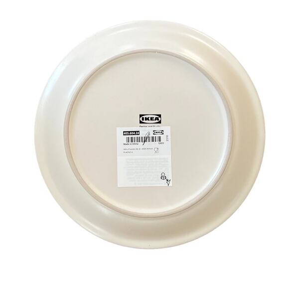 IKEA VINTERFINT Off White Side Plate with Green Trim 8"  (Set of 2) - Picture 3 of 4